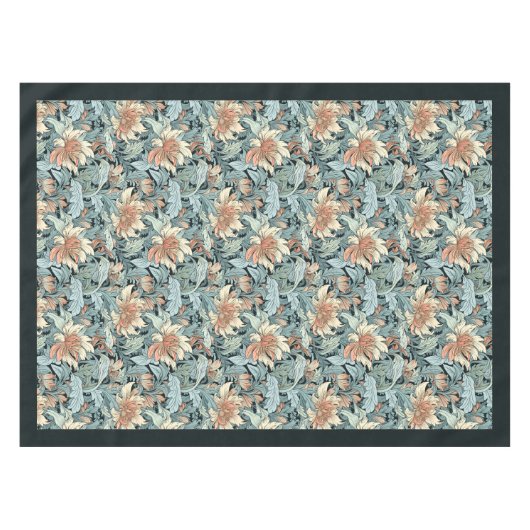 William Morris Pimpernel pastel blauw ivoor perzik Tafelkleed (Voorkant (Horizontaal))