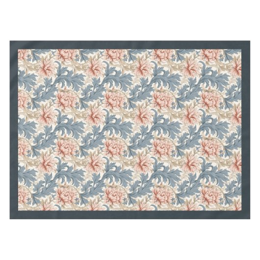William Morris Pimpernel pastel blauw perzik ivoor Tafelkleed (Voorkant (Horizontaal))