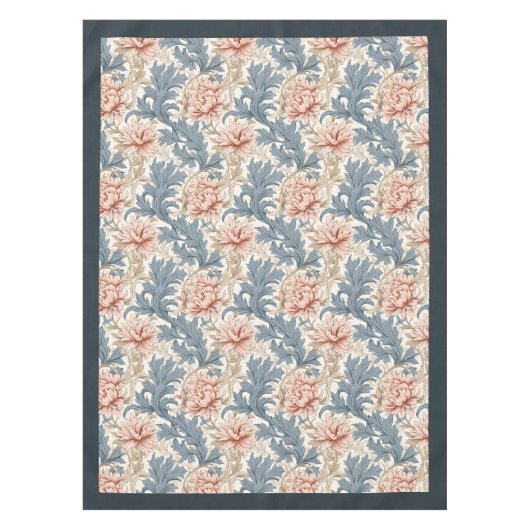 William Morris Pimpernel pastel blauw perzik ivoor Tafelkleed (Voorkant)