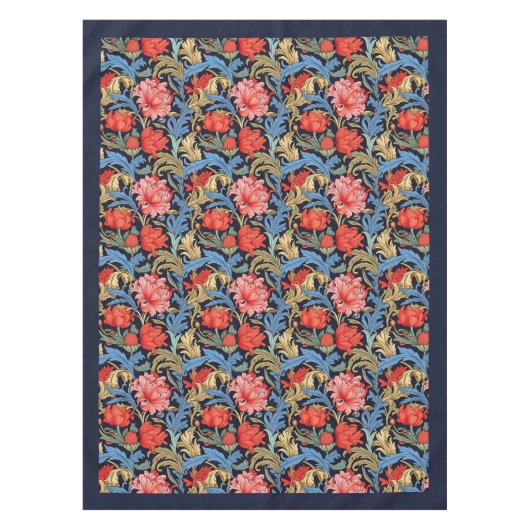 William Morris Pimpernel pastel blauw roze rood Tafelkleed (Voorkant)