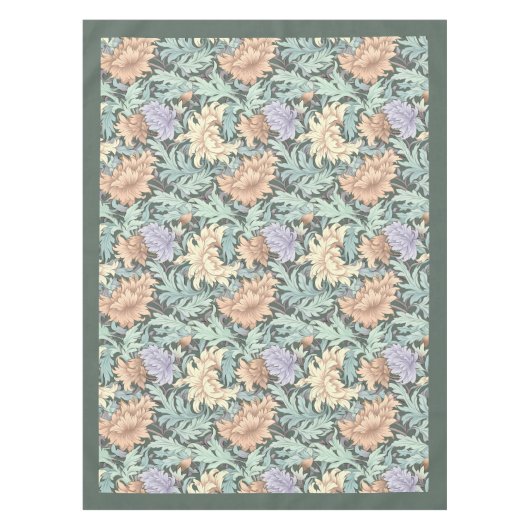 William Morris Pimpernel pastel groene perzik ivoo Tafelkleed (Voorkant)