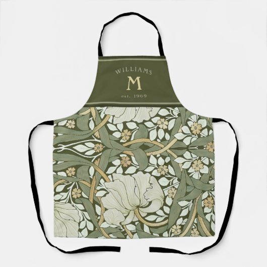 William Morris Pimpernel  Pattern Apron Schort (Voorkant)