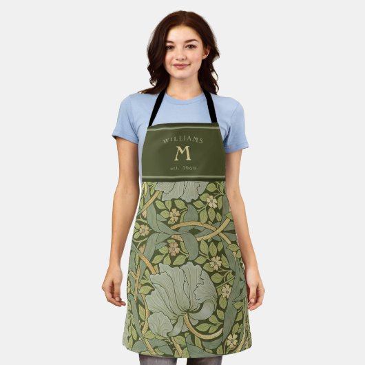 William Morris Pimpernel  Pattern Apron Schort (Gedragen)