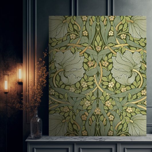 William Morris Pimpernel Pattern Canvas Afdruk