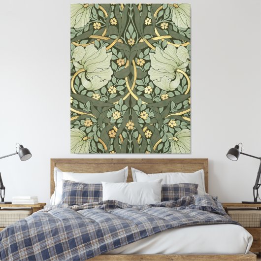 William Morris Pimpernel  Pattern Canvas Pr (Insitu (Slaapkamer))