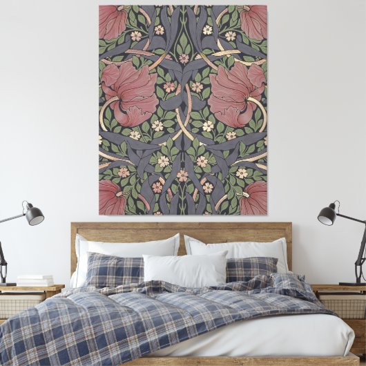 William Morris Pimpernel  Pattern Canvas Pr Afdruk (Insitu (Slaapkamer))