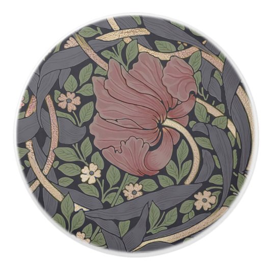 William Morris Pimpernel  Pattern Ceramic K Keramische Knop (Voorkant)