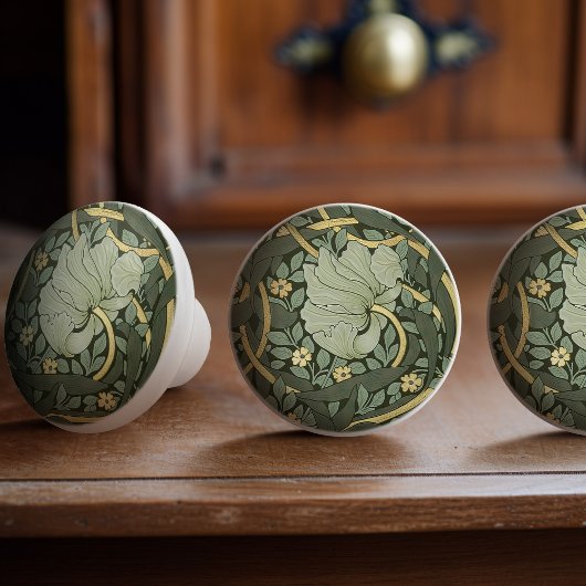 William Morris Pimpernel  Pattern Ceramic K Keramische Knop