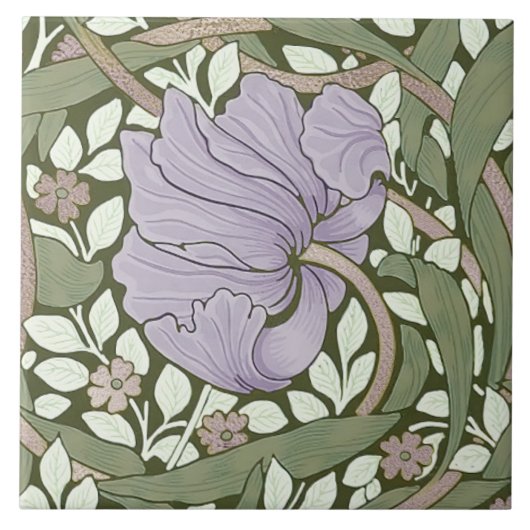 William Morris Pimpernel Pattern Ceramic T Tegeltje (Voorkant)