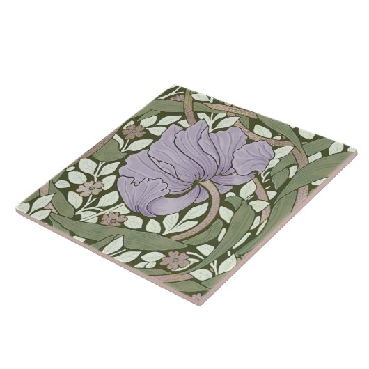 William Morris Pimpernel  Pattern Ceramic T Tegeltje (Zijkant)
