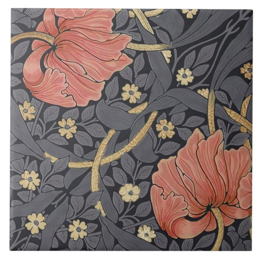 William Morris Pimpernel  Pattern Ceramic T Tegeltje (Voorkant)