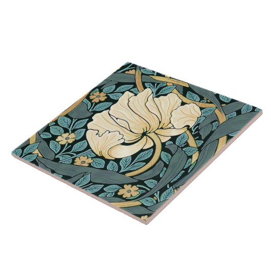 William Morris Pimpernel  Pattern Ceramic T Tegeltje (Zijkant)