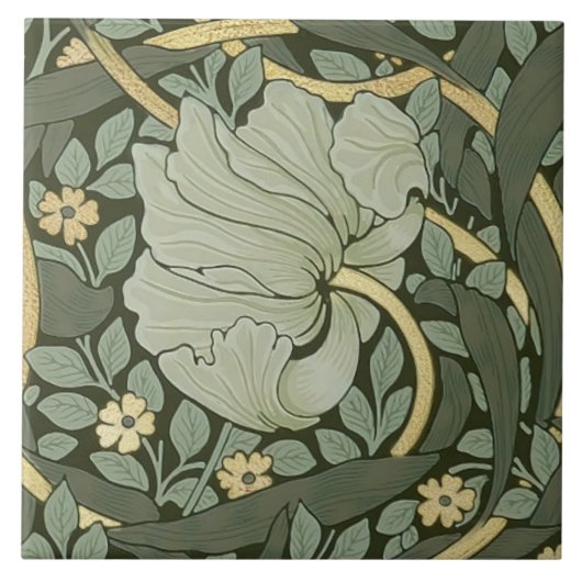 William Morris Pimpernel  Pattern Ceramic T Tegeltje (Voorkant)