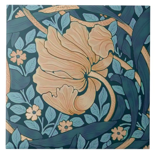 William Morris Pimpernel  Pattern Ceramic T Tegeltje (Voorkant)