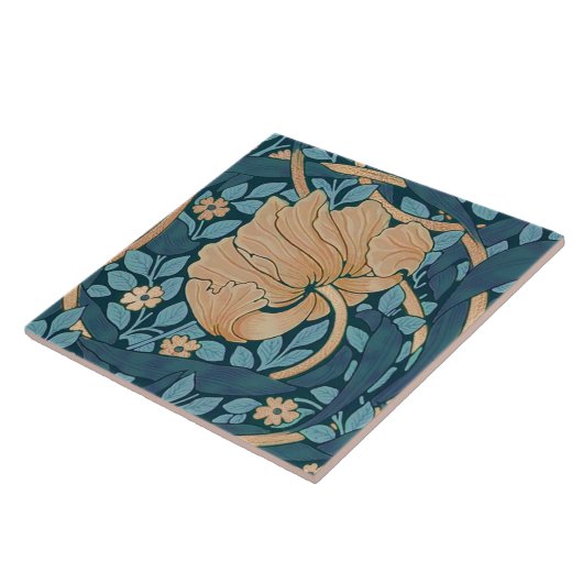 William Morris Pimpernel  Pattern Ceramic T Tegeltje (Zijkant)