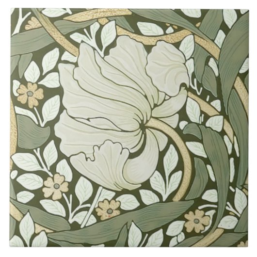 William Morris Pimpernel  Pattern Ceramic T Tegeltje (Voorkant)