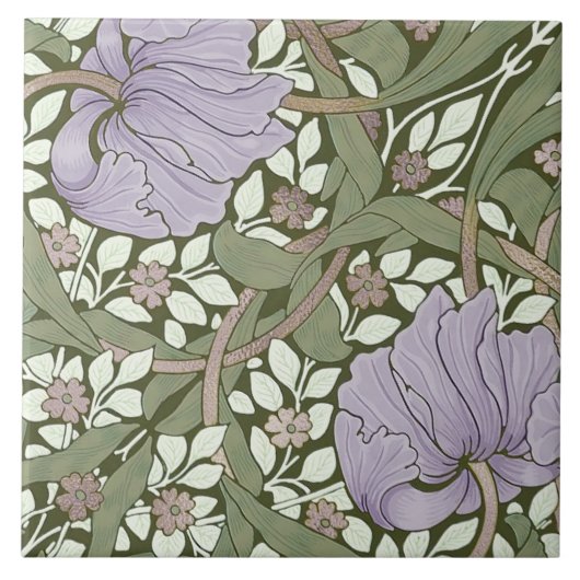 William Morris Pimpernel  Pattern Ceramic T Tegeltje (Voorkant)