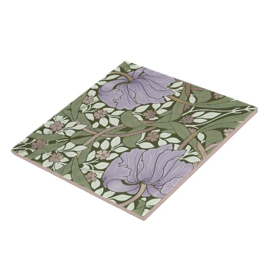William Morris Pimpernel  Pattern Ceramic T Tegeltje (Zijkant)