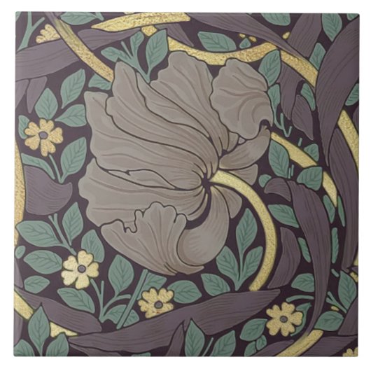 William Morris Pimpernel  Pattern Ceramic T Tegeltje (Voorkant)
