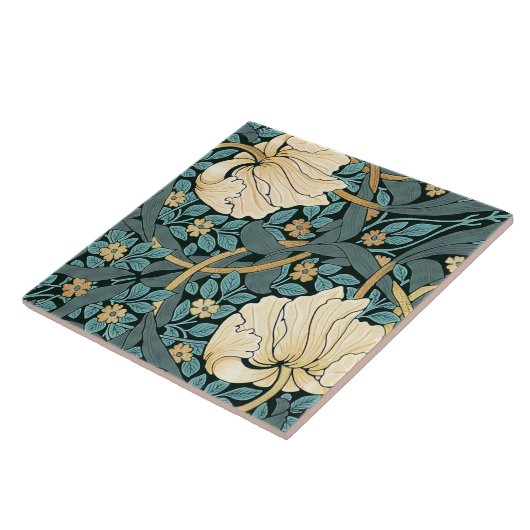 William Morris Pimpernel  Pattern Ceramic T Tegeltje (Zijkant)