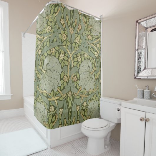 William Morris Pimpernel  Pattern Douchegordijn (In situ)