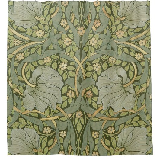 William Morris Pimpernel  Pattern Douchegordijn (Voorkant)