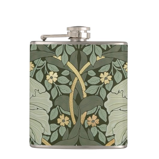 William Morris Pimpernel  Pattern Flask Heupfles (Voorkant)