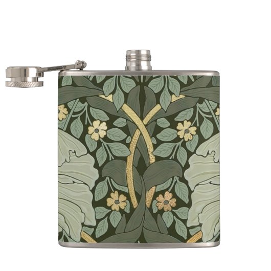 William Morris Pimpernel Pattern Flask Heupfles (Geopend)