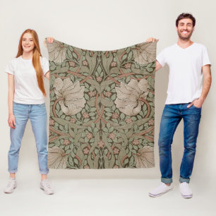 William Morris Pimpernel  Pattern Fleece Bl Deken