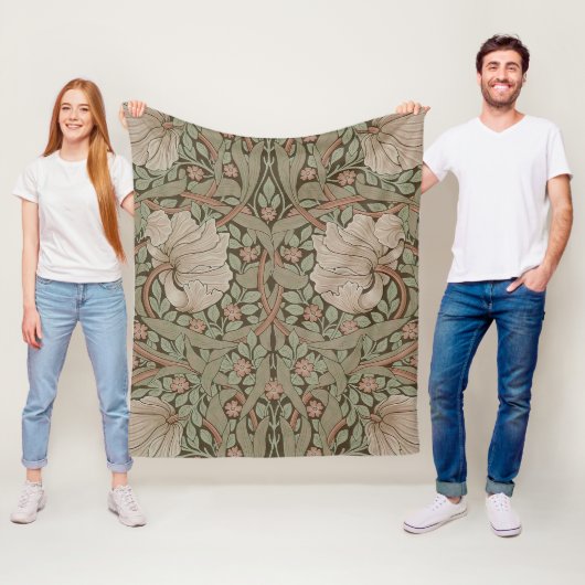 William Morris Pimpernel  Pattern Fleece Bl Deken (In situ)