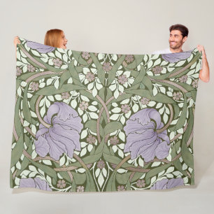 William Morris Pimpernel Pattern Fleece Bl Deken
