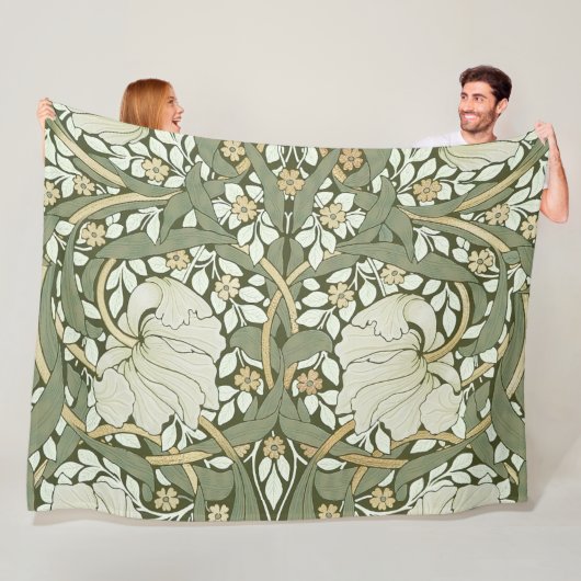 William Morris Pimpernel Pattern Fleece Bl Deken (In situ)