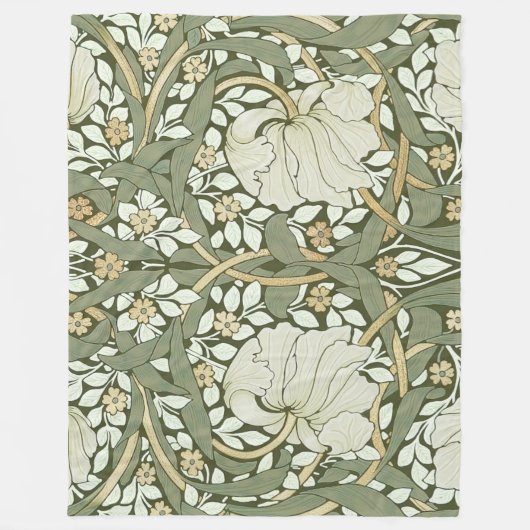 William Morris Pimpernel  Pattern Fleece Bl Deken (Voorkant)