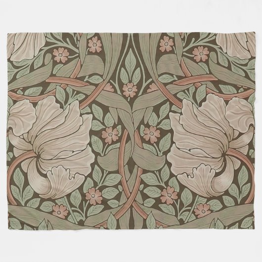 William Morris Pimpernel  Pattern Fleece Bl Deken (Voorkant (Horizontaal))