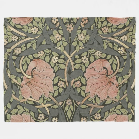 William Morris Pimpernel  Pattern Fleece Bl Deken (Voorkant (Horizontaal))