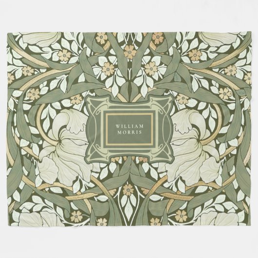 William Morris Pimpernel Pattern Fleece Deken (Voorkant (Horizontaal))