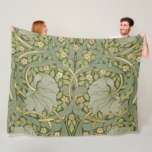 William Morris Pimpernel  Pattern Fleece Deken (In situ)