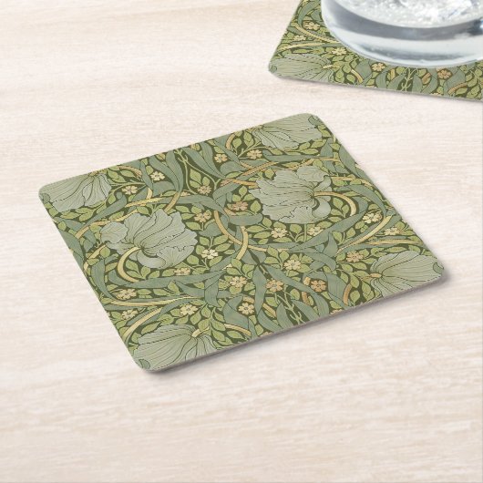 William Morris Pimpernel  Pattern Kartonnen Onderzetters (Schuin)
