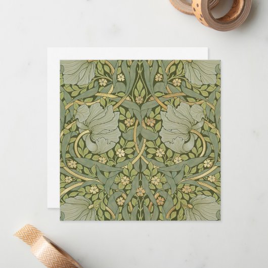 William Morris Pimpernel  Pattern Notitiekaartje (Voorkant / Achterkant in situ)
