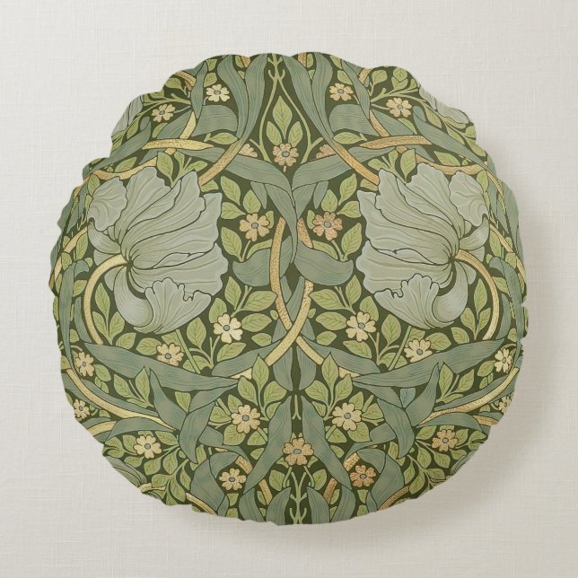 William Morris Pimpernel  Pattern Rond Kussen (Voorkant)