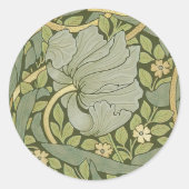 William Morris Pimpernel Pattern Ronde Sticker (Voorkant)