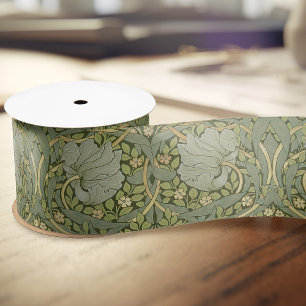 William Morris Pimpernel  Pattern Satijnen Lint