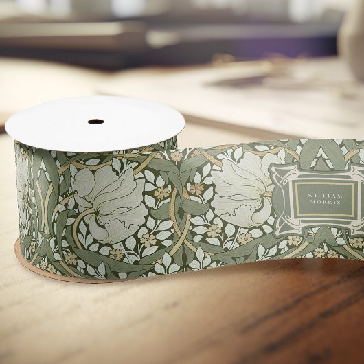 William Morris Pimpernel  Pattern Satijnen Lint