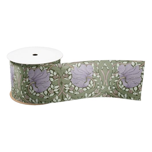 William Morris Pimpernel  Pattern Satin Rib Satijnen Lint (Spoel)