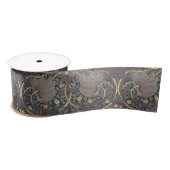 William Morris Pimpernel  Pattern Satin Rib Satijnen Lint (Spoel)