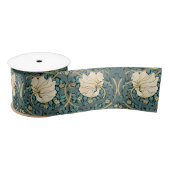 William Morris Pimpernel  Pattern Satin Rib Satijnen Lint (Spoel)