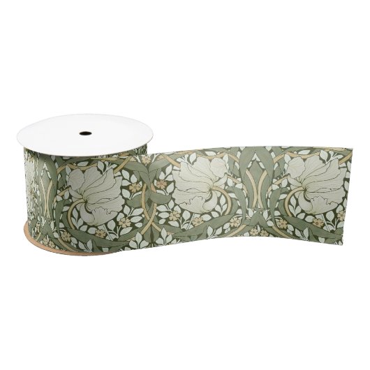 William Morris Pimpernel Pattern Satin Rib Satijnen Lint (Spoel)