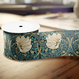 William Morris Pimpernel  Pattern Satin Rib Satijnen Lint