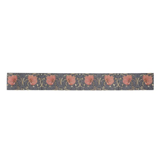 William Morris Pimpernel Pattern Satin Rib Satijnen Lint (Voorkant)