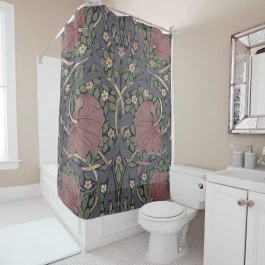 William Morris Pimpernel  Pattern Shower Cu Douchegordijn (In situ)